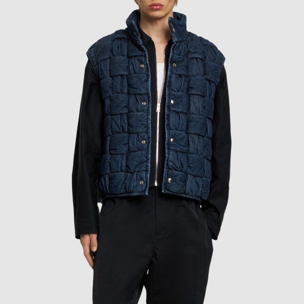 BOTTEGA VENETA - Intrecciato Waffle Denim Vest - XSMALL - UNISEX